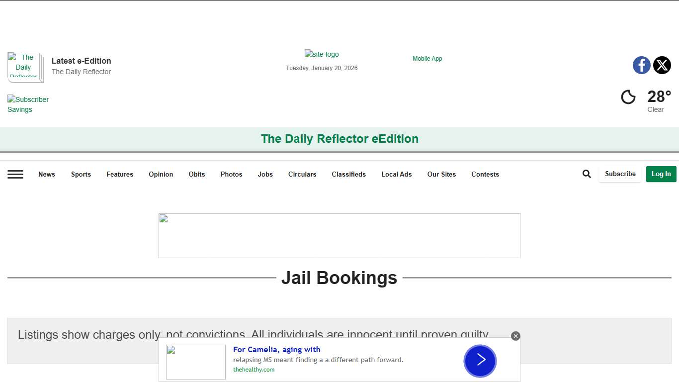 Jail Bookings | reflector.com
